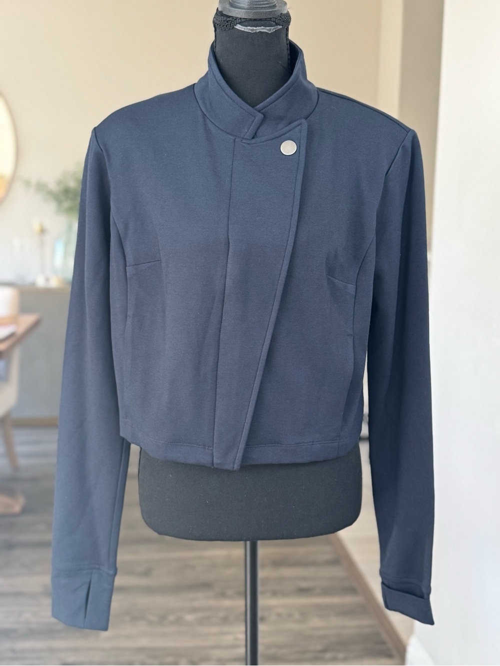 Cabi Navy Asymmetrical Zip Moto Jacket Women’s Medium NWT